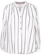 Diega Striped Button Up Blouse - White