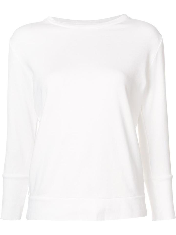 Blue Blue Japan Boat Neck Top, Women's, Size: Medium, White, Silk/cotton/rayon