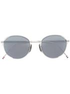 Thom Browne - Round Frame Sunglasses - Unisex - Titanium - 50, Grey, Titanium