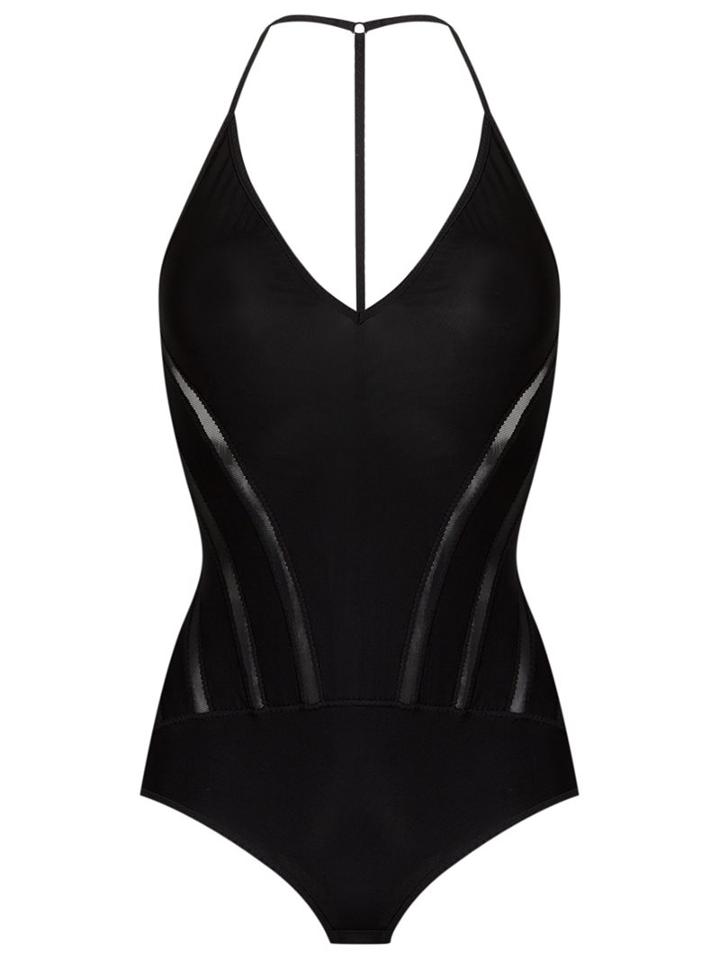 Giuliana Romanno Bodysuit, Women's, Size: G, Black, Elastodiene/polyamide