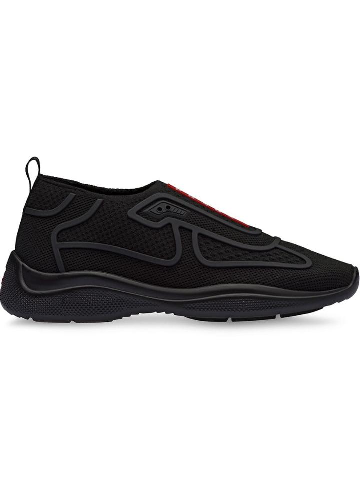 Prada Fabric Slip-on Sneakers - Black
