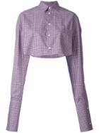 Y / Project - Plaid Cropped Shirt - Women - Cotton - 42, Red, Cotton