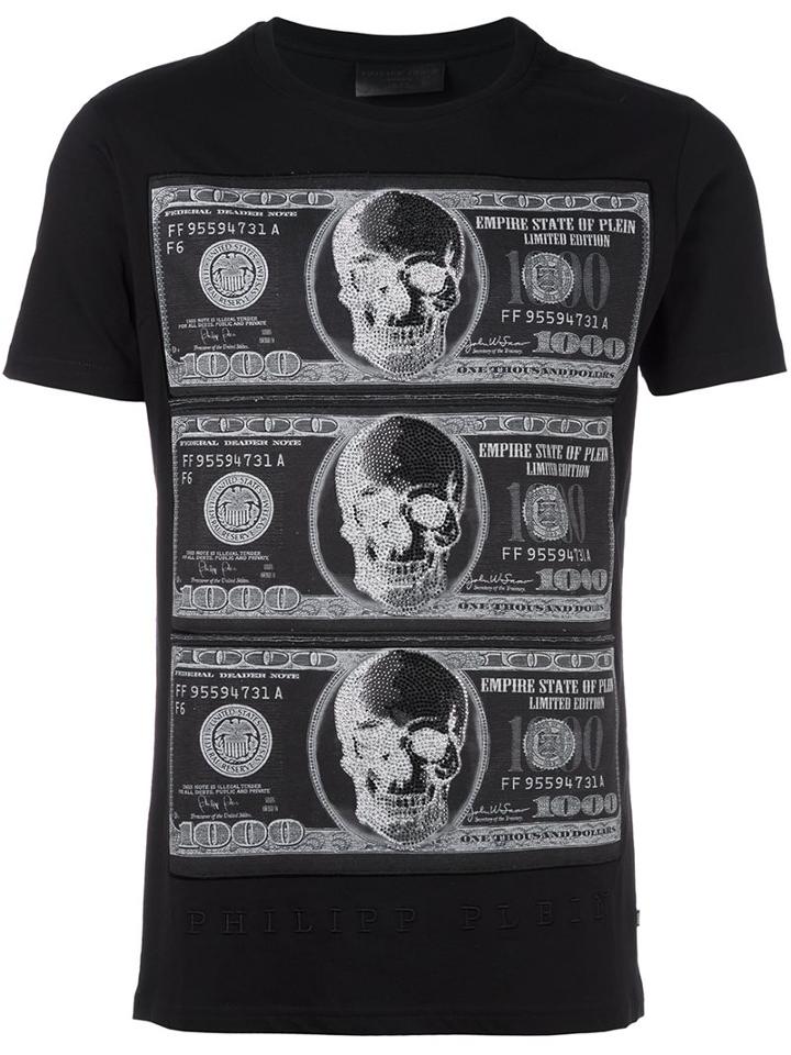 Philipp Plein 'money Maker' T-shirt, Men's, Size: Medium, Black, Cotton