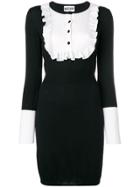 Moschino Ruffled Bib Knitted Dress - Black