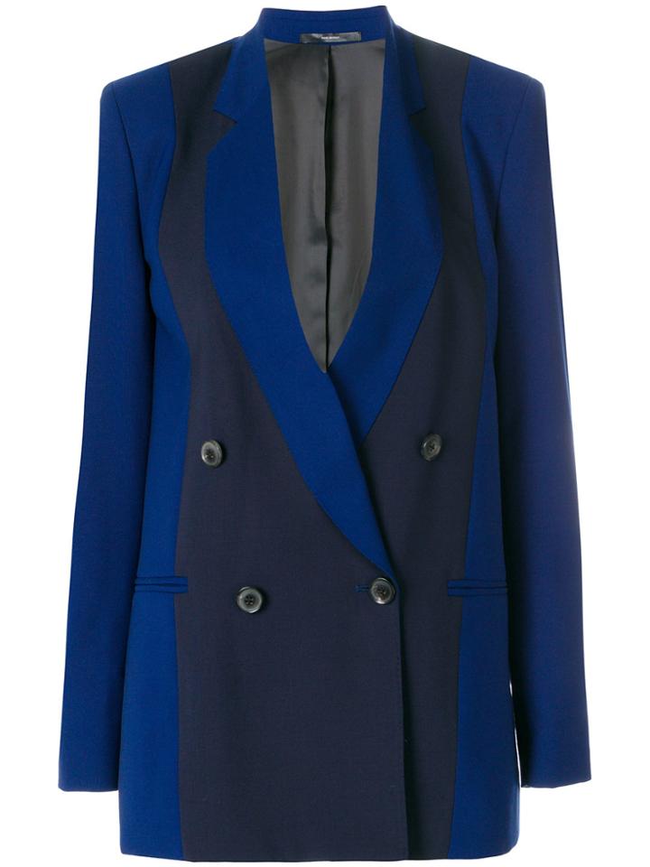 Paul Smith Double Breasted Colour Block Blazer - Blue