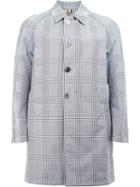 Thom Browne Reversible Checked Coat, Men's, Size: 4, Grey, Cotton/polyester/polyethylene