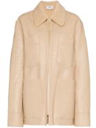 Nanushka Tara Jacket With Shearling Collar - Nude & Neutrals