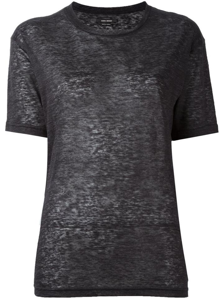 Isabel Marant 'madjo' T-shirt, Women's, Size: Large, Grey, Linen/flax