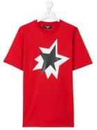 Neil Barrett Kids Teen Exploding Star Print T-shirt - Red