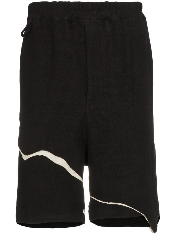 By Walid Cotton Frayed Shorts - Black