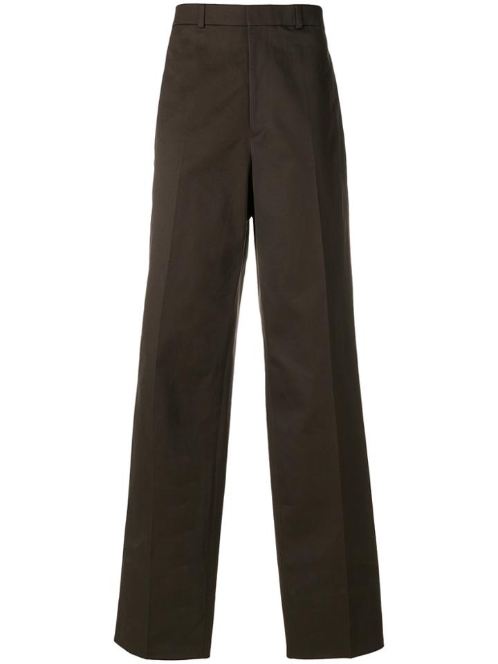 Raf Simons Oversized Metallic Panel Trousers - Brown