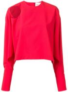 A.w.a.k.e. Cut-out Shoulder Blouse - Red