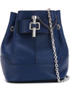 Carven Mini Pin Detail Crossbody Bag, Women's, Blue, Leather