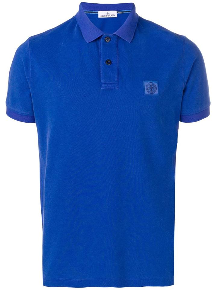 Stone Island Logo Polo Top - Blue