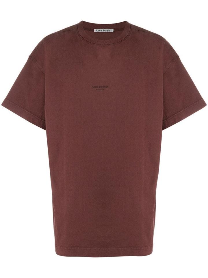 Acne Studios Inverted Logo Print T-shirt - Brown