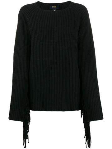 Cavalli Class Relaxed-fit Fringed Jumper - Black