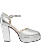 Gucci Leather Platform Pumps - Metallic