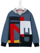Fendi Kids Logo Print Hoodie, Boy's, Size: 10 Yrs, Blue
