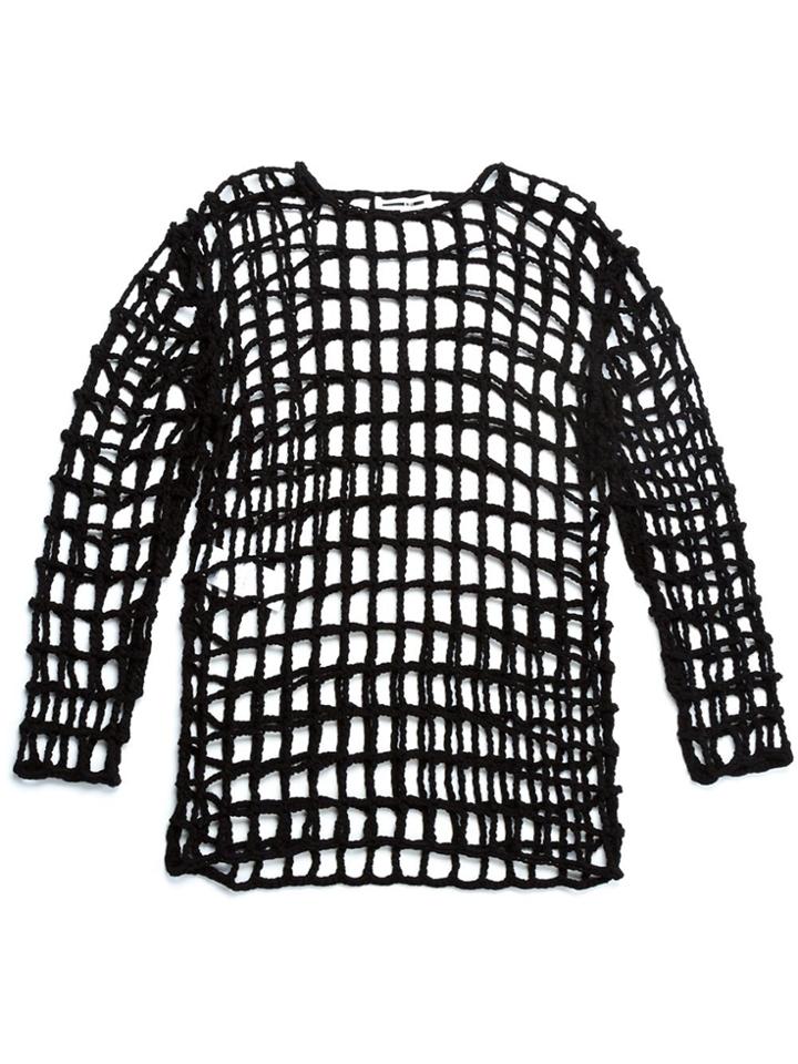 Mcq Alexander Mcqueen Knitted Grid Top - Black