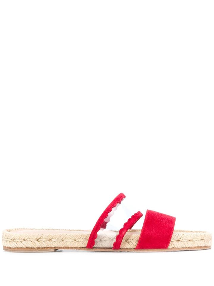 Solange Sandals Double Strap Espadrille Sandals - Red