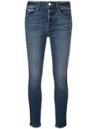 Frame Cropped Skinny Denim Jeans - Blue