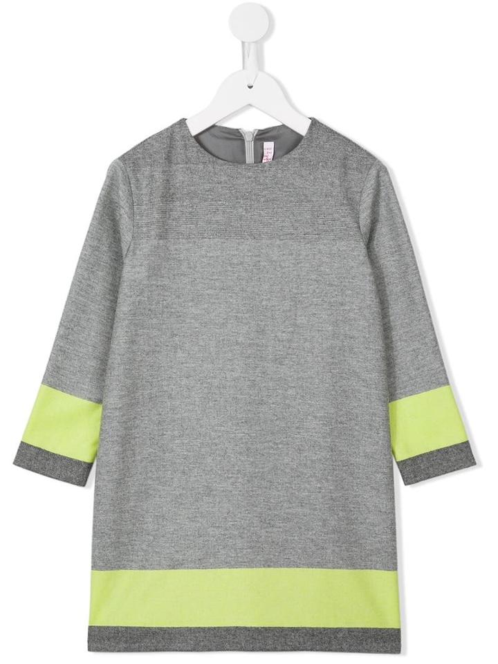 Il Gufo Contrast Trim Dress, Girl's, Size: 8 Yrs, Grey