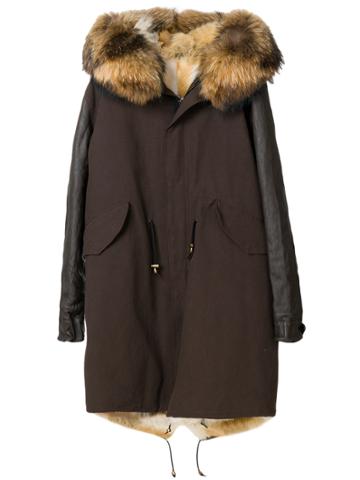 Furs66 Long Parka - Brown