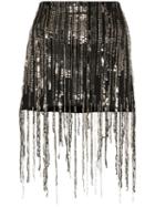 Faith Connexion Sequin Fringed Mini Skirt - Black
