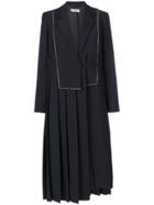 Jil Sander Pleated Tie Waist Coat - Black