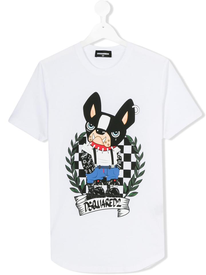 Dsquared2 Kids Teen Bulldog T-shirt - White