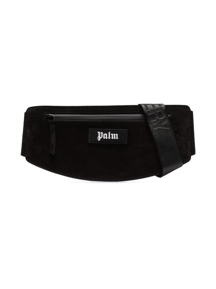 Palm Angels Black Suede Cross Body Belt Bag