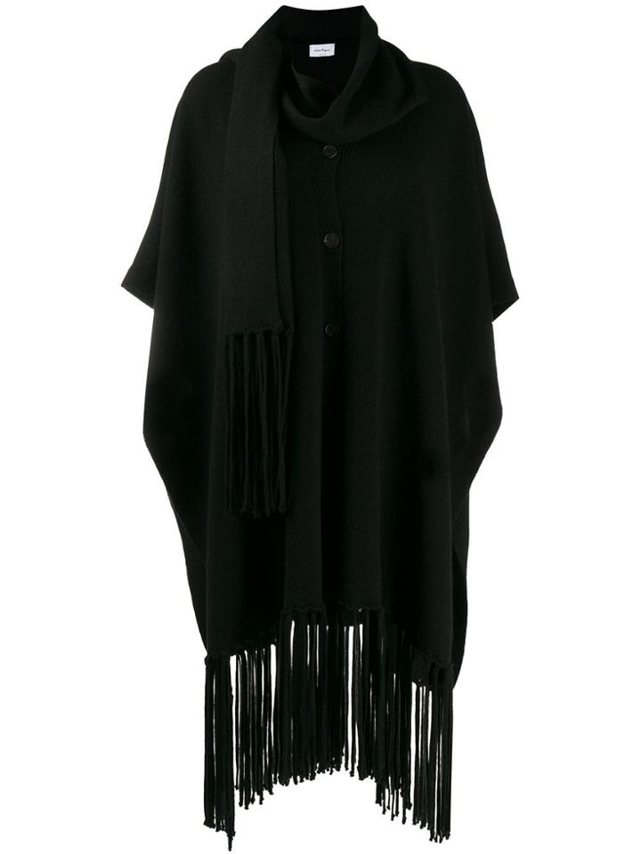 Salvatore Ferragamo Tassel Cardi-coat - Black