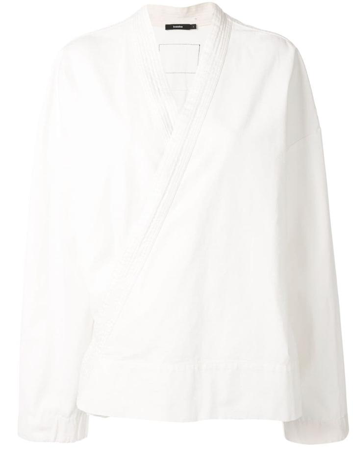 Bassike Long-sleeve Wrap Jacket - White