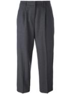 Ymc Cropped Trousers, Women's, Size: 10, Grey, Virgin Wool/spandex/elastane