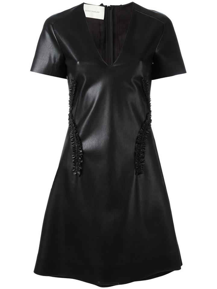 Cédric Charlier V-neck Dress, Women's, Size: 42, Black, Polyester
