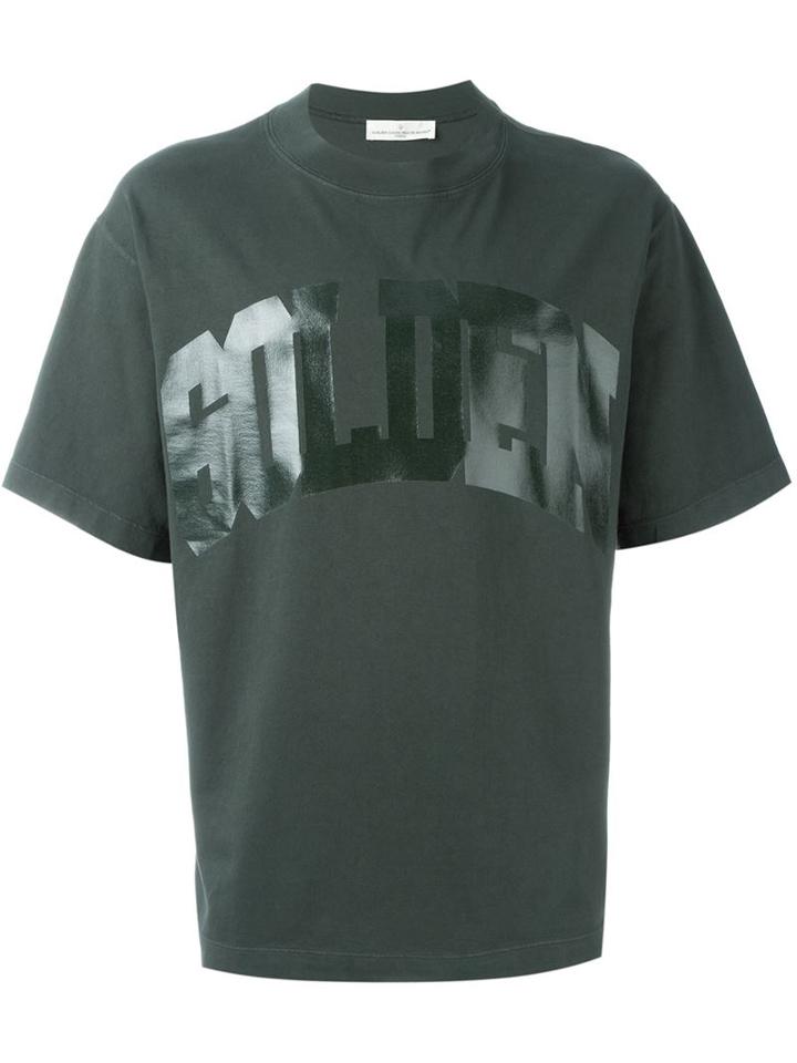 Golden Goose Deluxe Brand Logo Print T-shirt, Men's, Size: Large, Green, Cotton