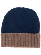 Dell'oglio Ribbed Detail Knitted Hat - Blue