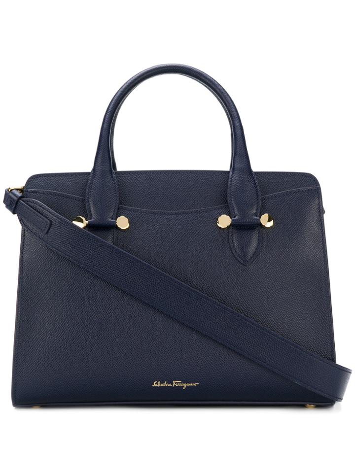 Salvatore Ferragamo Small Double Handle Bag - Blue