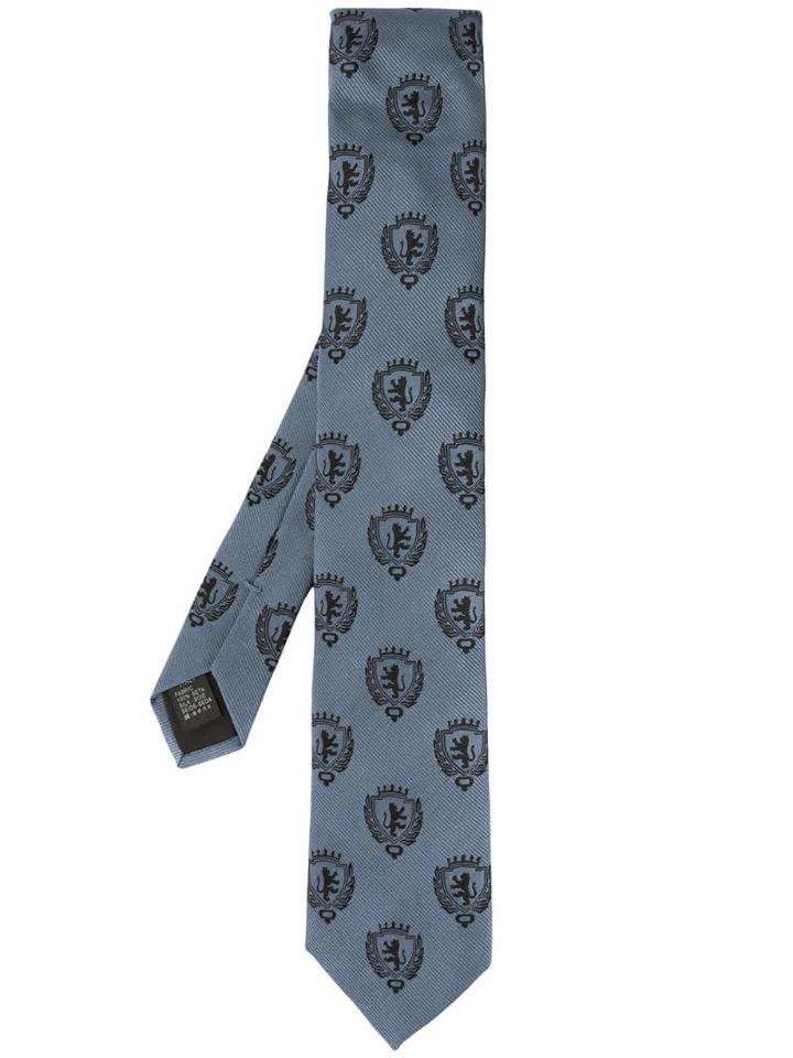 Dolce & Gabbana Heraldic Motif Tie - Blue