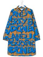 Burberry Kids Teen Long-sleeve Check Dress - Blue