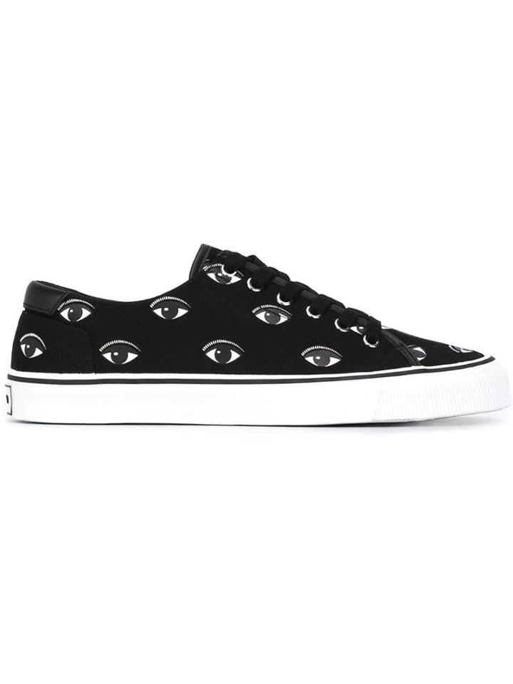 Kenzo Eyes Sneakers, Men's, Size: 41, Black, Cotton/rubber