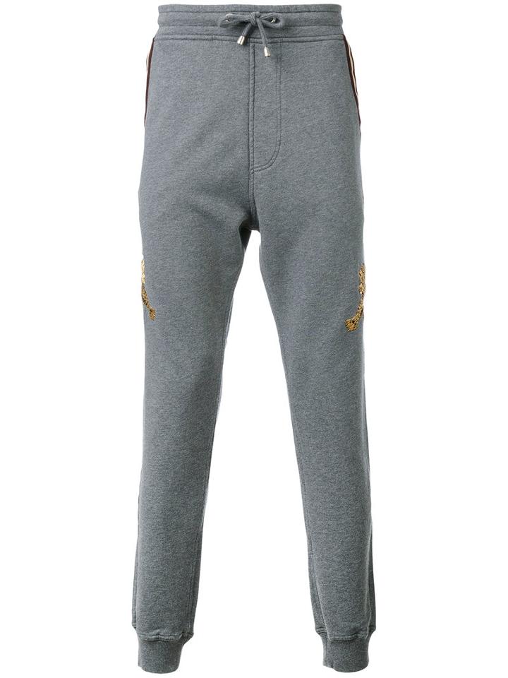 Tiger Print Track Pants - Men - Cotton - S, Grey, Cotton, Just Cavalli