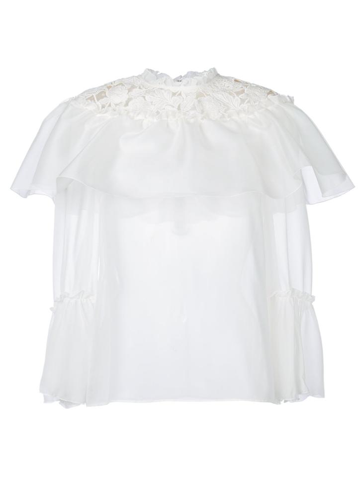 Giambattista Valli Ruffled Neck Blouse - White