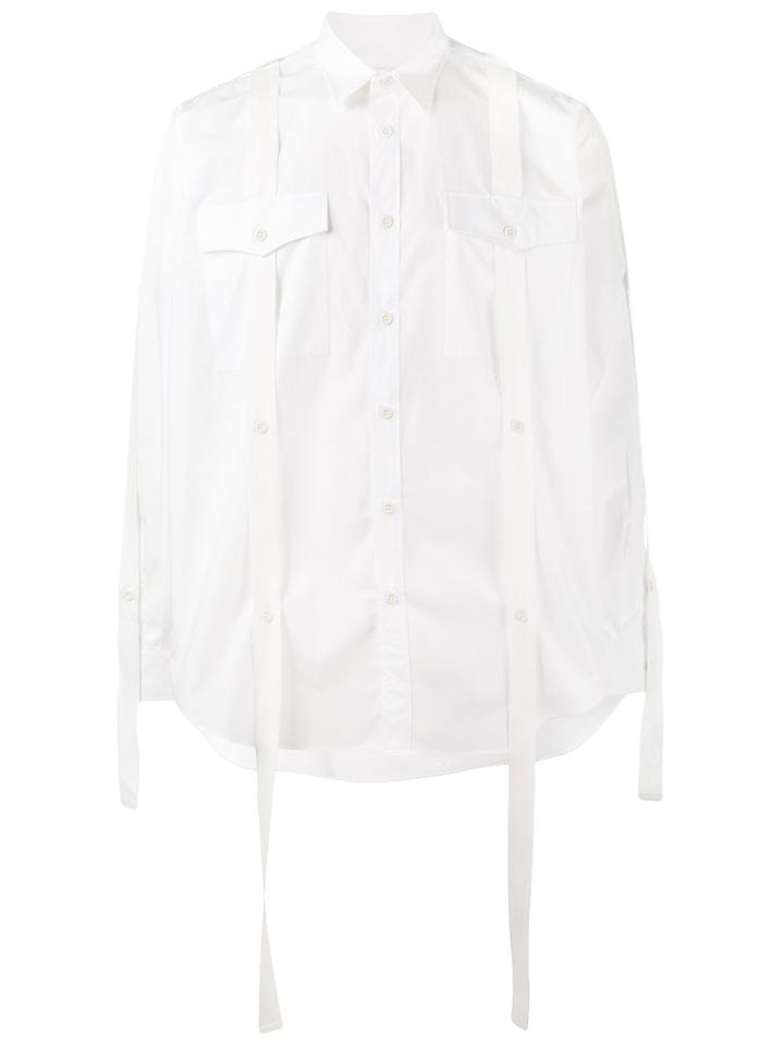 John Lawrence Sullivan Strap Long Sleeve Shirt, Men's, Size: 34, White, Cotton