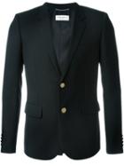 Saint Laurent Classic Buttoned Blazer, Men's, Size: 52, Black, Silk/wool