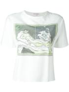 Olympia Le-tan Illustration Print T-shirt, Women's, Size: Large, White, Cotton