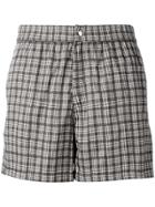 Brioni Checked Swimming Shorts - Brown