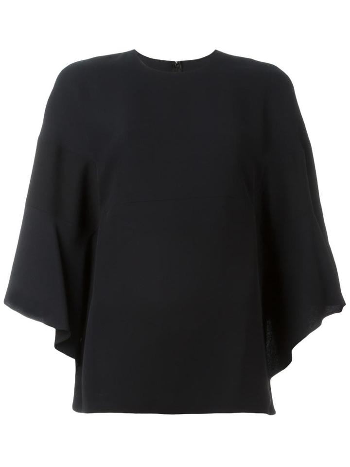 Valentino Cape Top, Women's, Size: 42, Black, Silk
