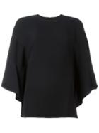 Valentino Cape Top, Women's, Size: 42, Black, Silk