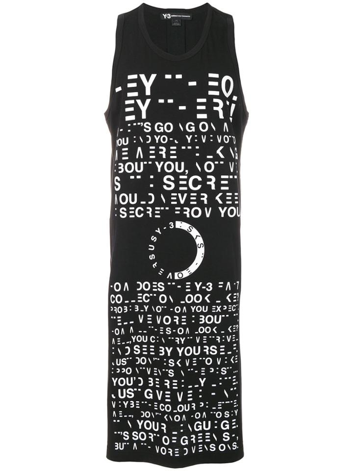 Y-3 Long Graphic Printed Vest - Black